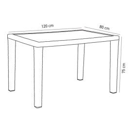 Стіл Tilia Antares 80x120 см стільниця зі скла, ніжки пластикові венге
