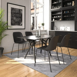 Стіл Tilia Ivy-L 140 х 80 см стільниця біла ніжки біла слонова кістка
