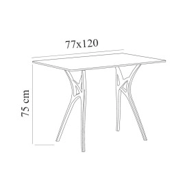 Стіл Tilia Ivy-L 140 х 80 см стільниця чорний мармур ніжки чорні