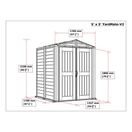Сарай пластиковий YardMate 171x171x210 см темно-сірий