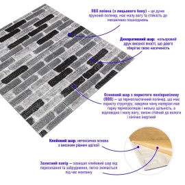 Самоклеюча 3D панель 700х770х3мм Класична цегла (342-3) SW-00001147