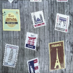 Самоклеюча 3D панель 700х700х4мм Поштові марки (091) SW-00001152