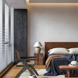 Самоклеюча 3D панель 700х700х6мм Камінь білий (151) SW-00001155