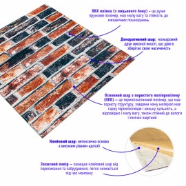 Самоклеюча 3D панель 700х770х3мм Катиринославська ценла (48-3) SW-00001165