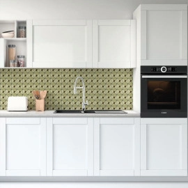 Самоклеюча алюмінієва плитка Зелене золото зі стразами SW-00001172