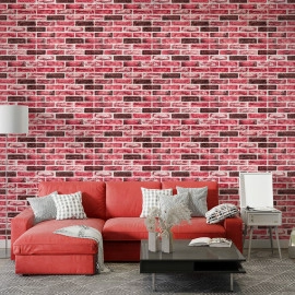 Самоклеюча 3D панель 700х700х5мм Клінкер насичений червоний цегла (416) SW-00001182