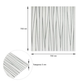 Самоклеюча 3D панель 700х700х5мм Срібні стрічки (441) SW-00001185