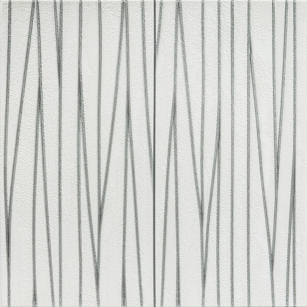 Самоклеюча 3D панель 700х700х5мм Срібні стрічки (441) SW-00001185