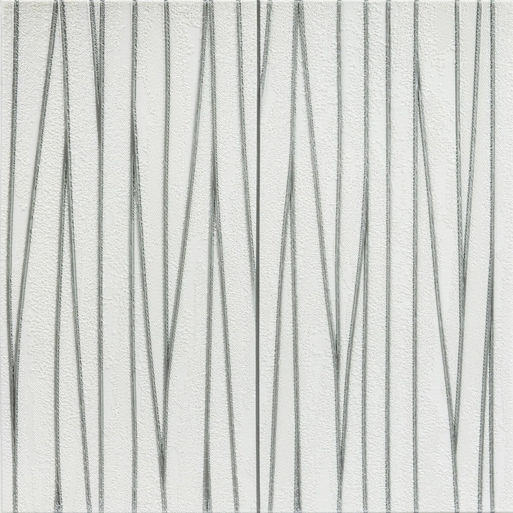 Самоклеюча 3D панель 700х700х5мм Срібні стрічки (441) SW-00001185