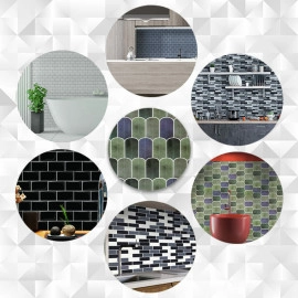 Самоклеюча поліуретанова плитка сіро-фіолетова мозаїка 305х305х1мм SW-00001194