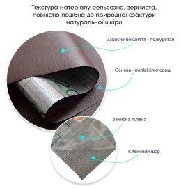 Самоклеюча екошкіра у рулоні 1.37х3м х 0.5мм Коричневий SW-00001198