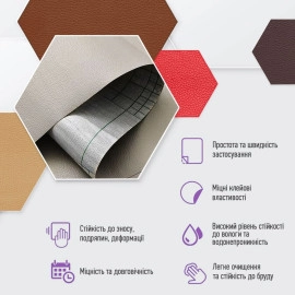 Самоклеюча екошкіра у рулоні 1.37х3м х 0.5мм Світло-сірий SW-00001324