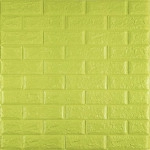 3D панель самоклеюча 700х770х5мм цегла відтінок лайму (300-5) SW-00001331