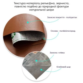 Самоклеюча екошкіра у рулоні 1.37х1м х 0.5мм Світло-коричневий (D) SW-00001332