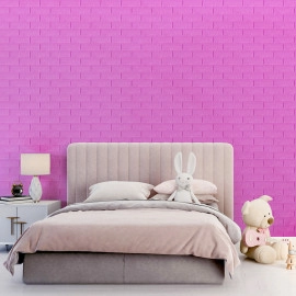 3D панель самоклеюча 700х770х5мм цегла Пурпурна (14-5) SW-00001334