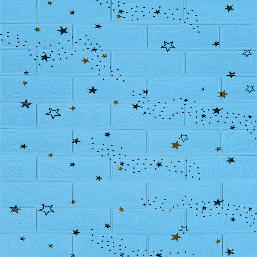 Самоклеюча 3D панель 700х770х3мм Блакитні зірки (321) SW-00001342