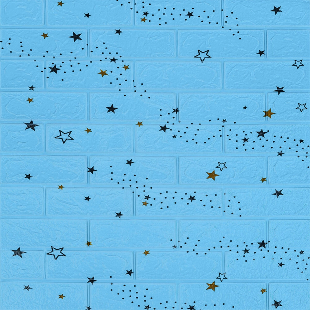 Самоклеюча 3D панель 700х770х3мм Блакитні зірки (321) SW-00001342