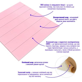 Самоклеюча 3D панель 700x700x4мм Рожеве дерево (379) SW-00001384