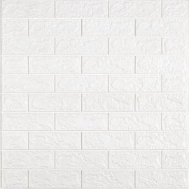 Самоклеюча 3D панель під Білу Цеглу в рулоні 3080x700x3мм (R001-3) SW-00001393
