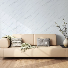 Декоративна ПВХ плита 1,22м х 2,44м х 3мм Грецький білий мармур SW-00001402