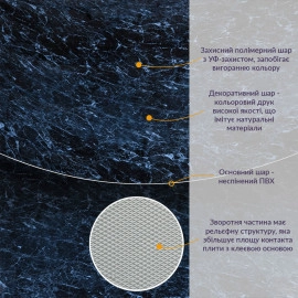 Декоративна ПВХ плита 1,22м х 2,44м х 3мм Чорний мармур SW-00001404
