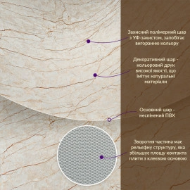 Декоративна ПВХ плита1,22м х 2,44м х 3мм Світло-бежевий мармур SW-00001408