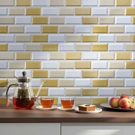 Декоративна ПВХ панель 960х480х4мм Біло-бежева клінкерна цегла SW-00001430