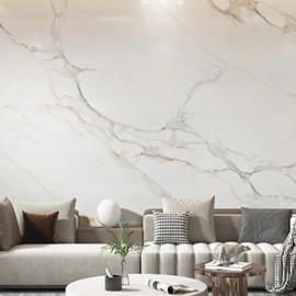 Самоклеюча вінілова плитка набір (6 рулонів) 3600х2800х2мм Бежевий мармур SW-00001448