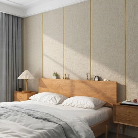 Лляні теплі шпалери на самоклейці 2800х650х2мм Пісочний меланж (D) SW-00001497