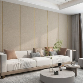 Лляні теплі шпалери на самоклейці 2800х650х2мм Пісочний меланж (D) SW-00001497