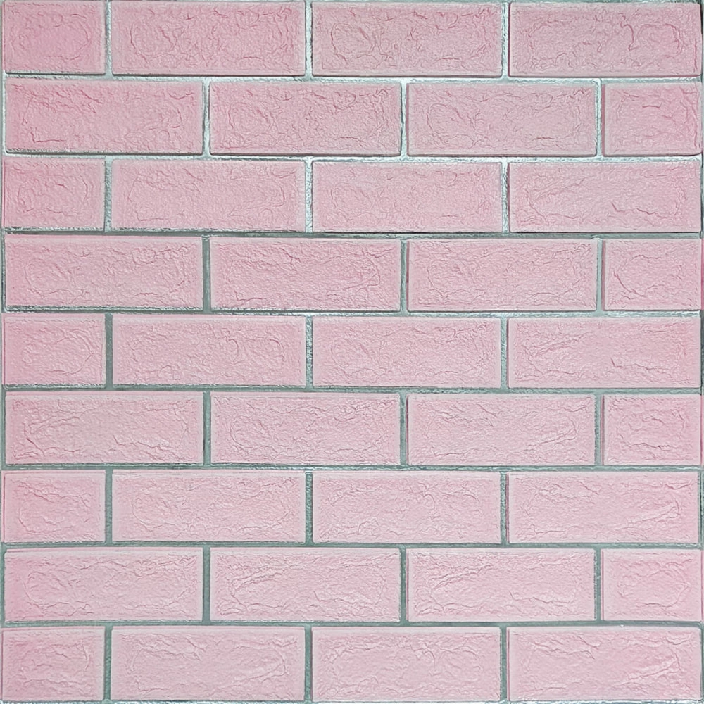 Панель стінова 700х700х5мм Рожева цегла зі сріблом SW-00001501