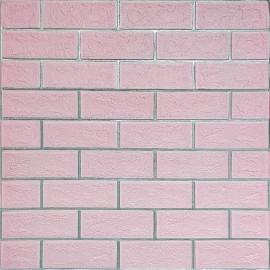 Панель стінова 70*70cm*5mm рожева цегла зі сріблом (D) SW-00001501