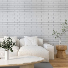 Панель стінова 700х700х4мм Біла цегла зі сріблом SW-00001502