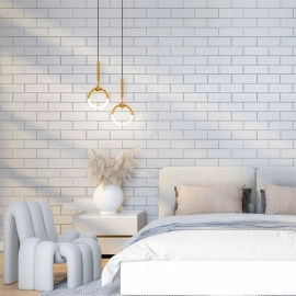 Панель стінова 700х700х4мм Біла цегла зі сріблом SW-00001502