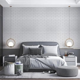 Панель стінова 700х700х4мм Біла цегла зі сріблом SW-00001502