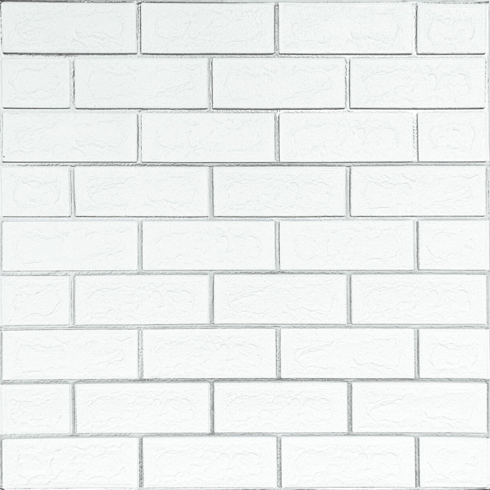 Панель стінова 70*70cm*5mm біла цегла зі сріблом (D) SW-00001502