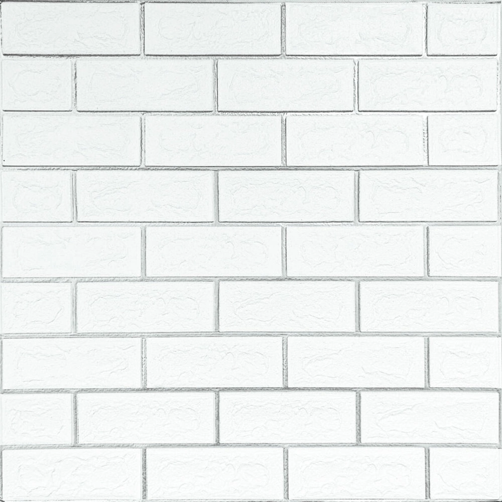Панель стінова 70*70cm*5mm біла цегла зі сріблом (D) SW-00001502