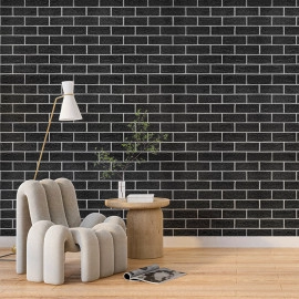 Панель стінова 700х700х5мм Чорна цегла з білим SW-00001503