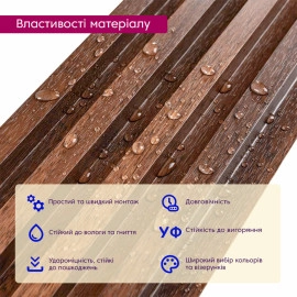 Рейка декоративна WPC стінова 3000х160х23мм Каштан SW-00001536