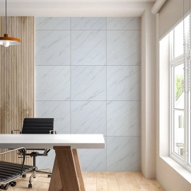 Декоративна ПВХ плита 600х600х3мм Білий грецький мармур (S) SW-00001623