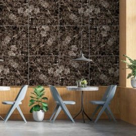 Декоративная ПВХ плита 600х600х3мм Сірий темно-сірий мармур (S) SW-00001628