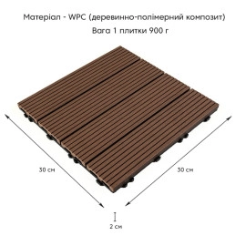 Композитна плитка WPC ка ан 30*30CM*2СM (D) SW-00001710
