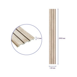 Рейка декоративна PS 2900х120х12мм Білий дуб SW-00001741