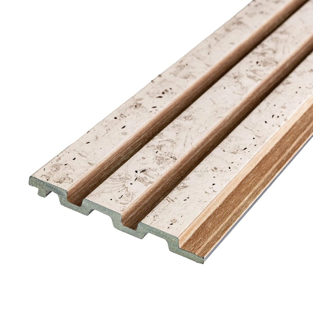 Рейка декоративна PS 2900х120х12мм Бежевий меланж із золотими вкрапленнями (D) SW-00001742