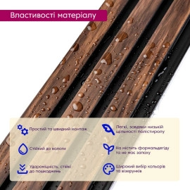 Рейка декоративна PS 2900х120х12мм Темний горіх SW-00001745