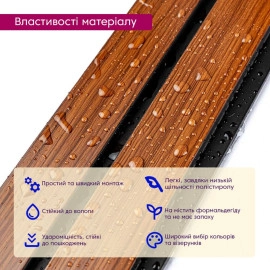 Рейка декоративна PS 2900х120х12мм Темний дуб SW-00001746