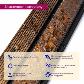 Рейка декоративна PS 2900х120х12мм Мідний із золотими вкрапленнями SW-00001747