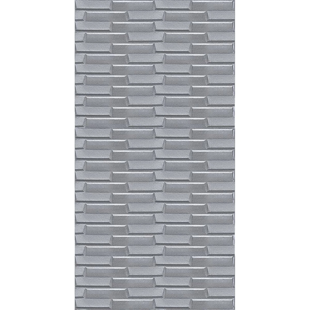 Самоклеюча 3D панель 3080x700x5мм Кладка Срібло SW-00001760