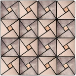 Самоклеюча алюмінієва плитка 300х300х3мм Бежева зі стразами SW-00001774