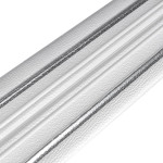 Плінтус РР самоклеючий 2300х140х4мм Білий з сірою смужкою (D) SW-00001809